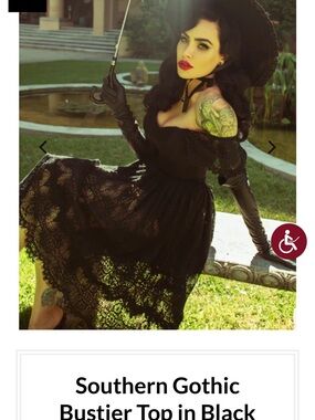 Southern Gothic Black Bustier Top - Black